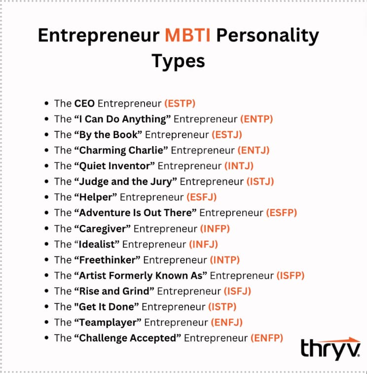 entrepreneur mbti personality types
